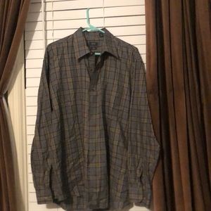 Black white and grey button down dress shirt